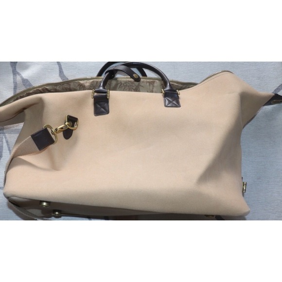 Tommy Bahama Paradise Island Hopper Weekender Duffel Bag Canvas Leather - Picture 5 of 6